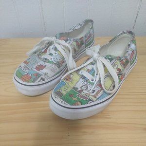 Vans Peanuts Cartoon 2017 Comic Strip Lace Up Sneakers Kid's Size 2